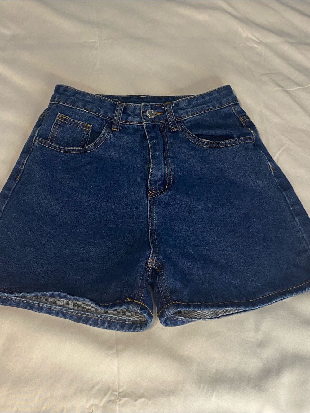 SHEIN Dark Blue High-Rise Denim Shorts